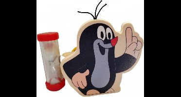 Tandenborstel houder zandloper de kleine Mol tandenpoetsen tanden poets borstel