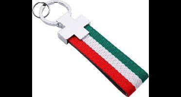 New Age Devi - Italiaanse Vlag Sleutelhanger - Mat Antraciet - Keychain Sleutelhanger - Cadeau voor Auto Liefhebbers - Auto Accessoires Italië