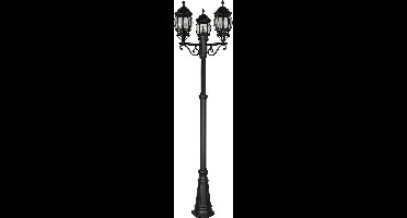 LED Tuinverlichting - Staand - Buitenlamp - Torna Velo - E27 Fitting - 3 Lichtpunten - Mat Zwarte - Aluminium