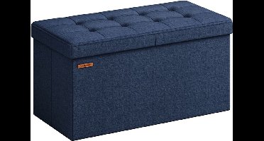Opbergbank - opvouwbare Zitkist - opbergdoos opklapbaar deksel - draagvermogen tot 300 kg - blauw - 38 x 76 x 38 cm