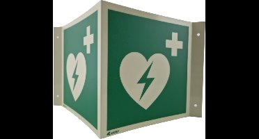 AED pictogram - 200x200mm - Defibrillator bord panorama - Kunststof