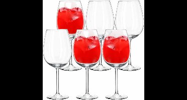 Royal Leerdam Wijnglazen Plaza - 6x stuks - glas - 330 ml - Rode en witte wijn drinken
