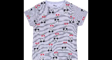 Mickey Mouse DISNEY - Grijs T-Shirt met Zwarte Strepen, Korte Mouwen en Afbeelding