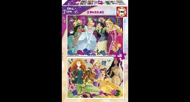 Educa puzzel Disney prinses 2 x 48 stukjes karton kinderpuzzel.