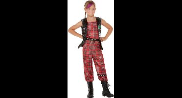 Punk Rocker Kostuum Meisje Tartan - Maat L