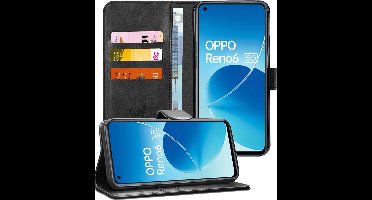 Hoesje geschikt voor Oppo Reno 6 - Portemonnee Book Case Zwart