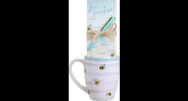 Eccolo giftset - mok 580ml met notitieblok en pen - Bee Positive - EC-HC102B