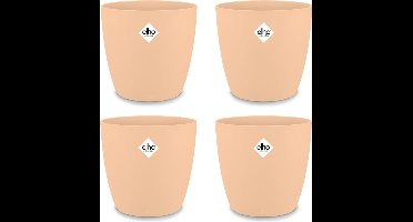 GARDEBRUK Bloempot Set van 4 – Weerbestendig Rond 18x17cm - Perzik