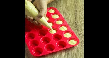 New Age Devi - Mini Muffin Bakvorm - Silicone Zone Chef - Voor 24 stuks - Rood