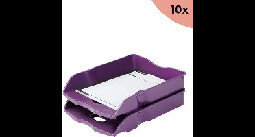 10x Brievenbak HAN Re-LOOP A4/C4 stapel- en nestbaar - lila 100% gerecycled materiaal