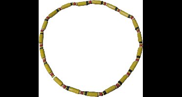 Kinderketting geel met gekleurde kraaltjes