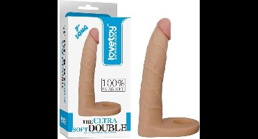 Lovetoy Voorbinddildo voor dubbele penetratie Ultrasoft Double - 18 cm