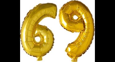 Folieballon nr. 69 Goud 41cm
