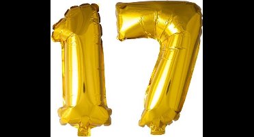 Folieballon nr. 17 Goud 41cm