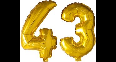 Folieballon nr. 43 Goud 41cm