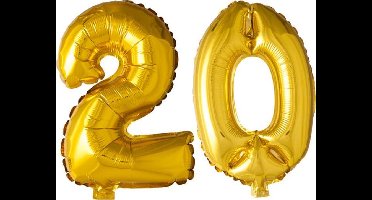 Folieballon nr. 20 Goud 41cm