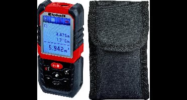 Einhell Afstandmeter TE-LD 60 - Tot 60 m - Afstandsmeting - Oppervlaktemeting - Inhoudsmeting - Met optellen en aftrekken - Pythagoras functie - Incl. opbergtas