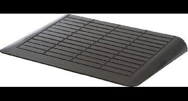 Deluxe Rubberen Drempelhulp 6,0 cm - Toepassingsgebied: Binnen, Buiten - Breedte: 90 cm - Hoogte: 6 cm - Diepte: 48 cm - Antislip - Oprijplaat - Drempelhelling - Oprijhelling
