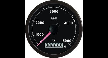 VETUS TACHB5000 zwarte Toerenteller 12/24V Ø 114mm