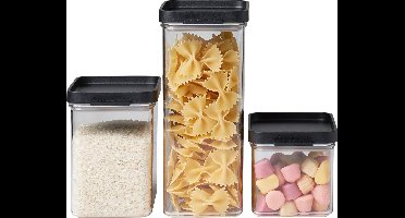 Mepal Omnia bewaardozen – 3-delige Set – Voorraaddoos – Zwart