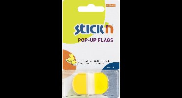 Stick'n Index tabs - 45x25mm - Neon Transparant Geel - Rond - 36 sticky tabs