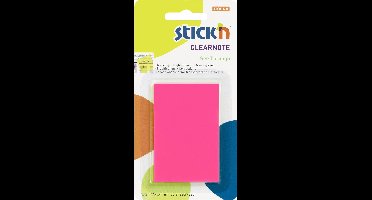 Stick'n Clear Note - Doorzichtige Note - 76x50mm - Magenta - 50 Memoblaadjes