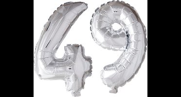 Folieballon 49 jaar zilver 86cm