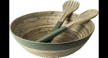Gusta Saladeschaal met saladebestek - Groen - ø30cm