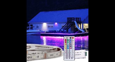 Led strip 5 meter - RGB voor buiten - Complete set - Waterdichte led strip Multicolor