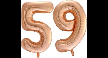 Folieballon nr. 59 Rosé Goud 86cm