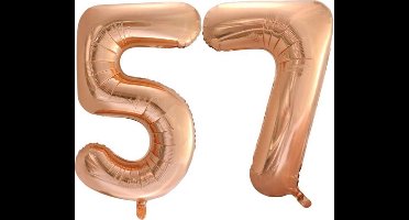 Folieballon nr. 57 Rosé Goud 86cm