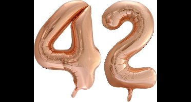 Folieballon nr. 42 Rosé Goud 86cm