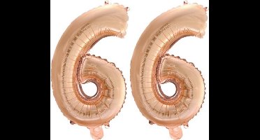 Folieballon nr. 66 Rosé Goud 41cm