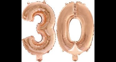 Folieballon nr. 30 Rosé Goud 41cm