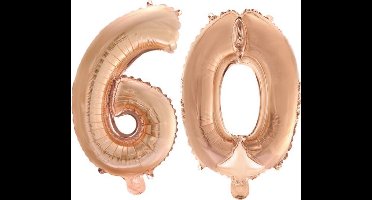 Folieballon nr. 60 Rosé Goud 41cm