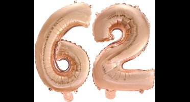 Folieballon nr. 62 Rosé Goud 41cm
