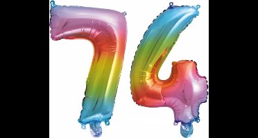 Folieballon nr. 74 Regenboog 86cm