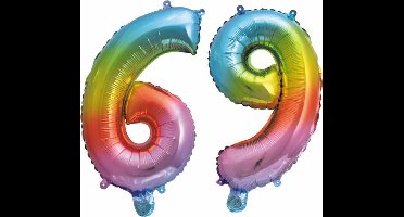 Folieballon nr. 69 Regenboog 86cm