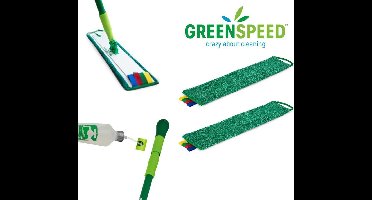 Greenspeed Sprenkler XL dweilset met 2 XL microvezel vlakmoppen