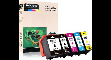 ReYours® inktcartridges voor Epson E202 XL, 202xl multipack van 5 kleuren (1*zwart, 1*foto zwart, 1*C/M/Y)