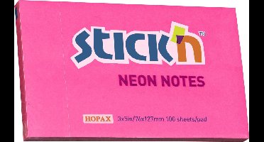 Stick'n Sticky Notes - 76x127mm - Neon/Magenta - 100 Memoblaadjes