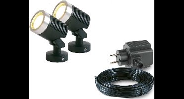 2x LED grond spot - 12V - 5 watt - complete set
