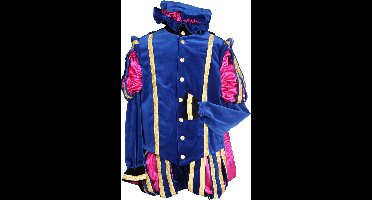 Piet fluweel Malaga blauw/roze (mt S)