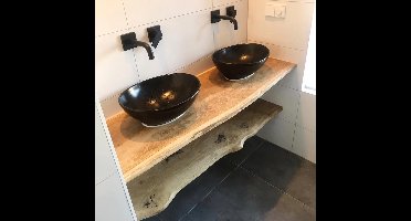 25mm Eiken Houten Wastafelblad BeGo "Mima" - 42cmx140cm - Wandplank