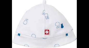 Nijntje baby mutsje wit/blauw, maat 0-2 maand