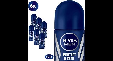 NIVEA MEN Protect & Care Deodorant Roller - 6 x 50 ml - Voordeelverpakking