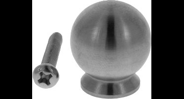 Starx Knop bolrond - achterplaat - diameter - 20mm - RVS