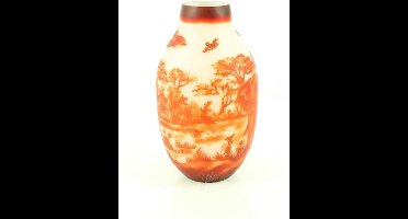 Vaas - "African Alephant" - Cameo Glas - 29,5 cm hoog