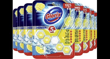 Glorix Power 5 Wc Blok - Citroen - 9 stuks - Voordeelverpakking