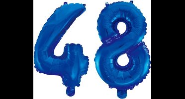 Folieballon 48 jaar blauw 86cm